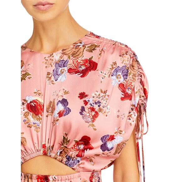 Cinq a Sept Dress Womens 14 Martine Floral Ruffled Maxi Boho Coquette Romantic - Picture 2 of 16